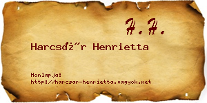 Harcsár Henrietta névjegykártya