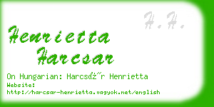 henrietta harcsar business card